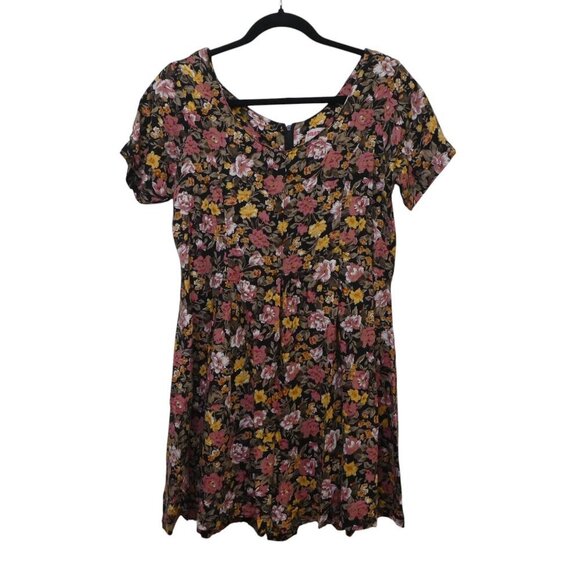 Vintage Y2K Energie Floral Short Sleeve Shorts Romper Womens Large - Picture 1 of 6